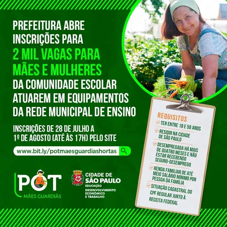 prefeitura vagas maes