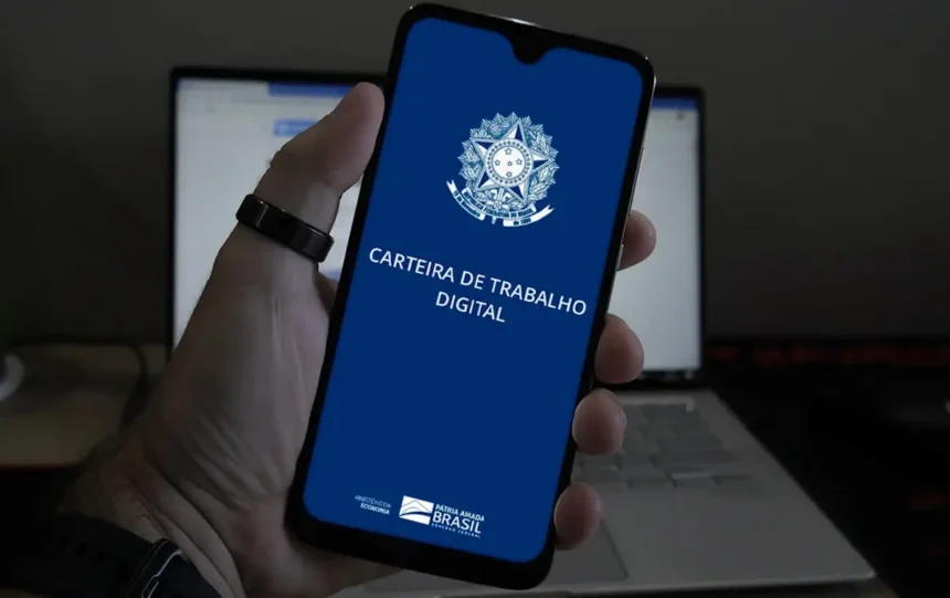 carteira de trabalho digital em smartphone